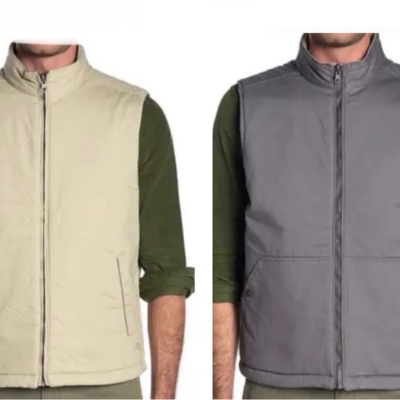 Tommy Bahama Top Sail Reversible Cotton Vest Grey and Tan Men’s XL - Picture 2 of 14